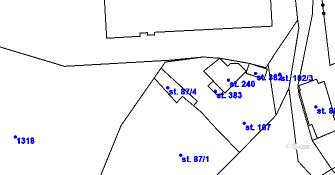 Parcela st. 87/4 v KÚ Libeč, Katastrální mapa
