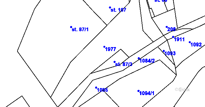 Parcela st. 87/5 v KÚ Libeč, Katastrální mapa