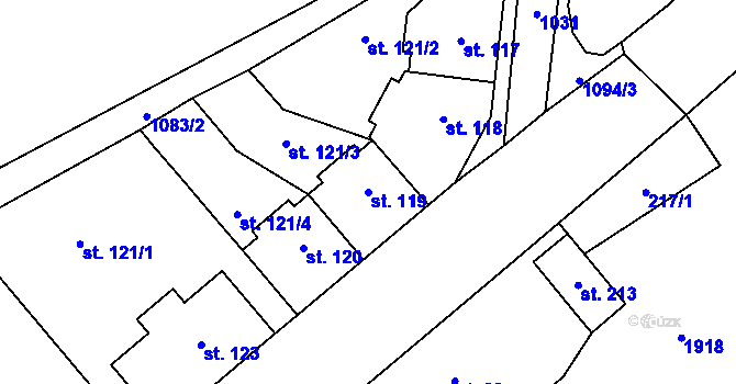 Parcela st. 119 v KÚ Libeč, Katastrální mapa