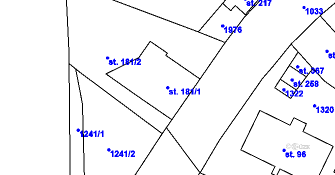 Parcela st. 181/1 v KÚ Libeč, Katastrální mapa