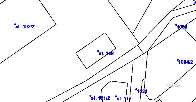 Parcela st. 219 v KÚ Libeč, Katastrální mapa