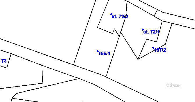 Parcela st. 166/1 v KÚ Libeč, Katastrální mapa