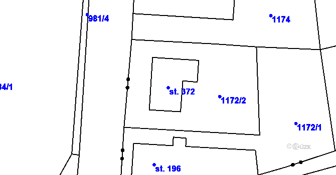 Parcela st. 372 v KÚ Libeč, Katastrální mapa