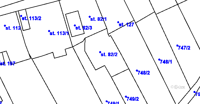 Parcela st. 82/2 v KÚ Libečov, Katastrální mapa