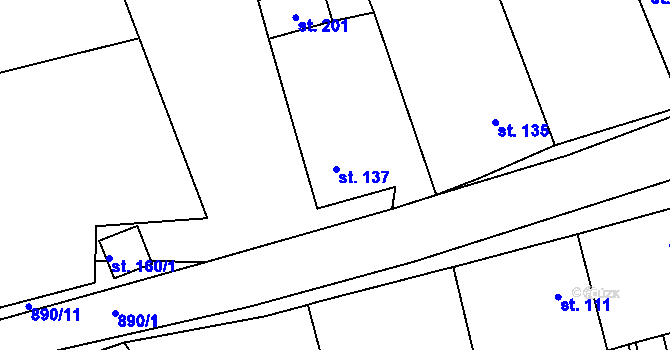 Parcela st. 137 v KÚ Libečov, Katastrální mapa