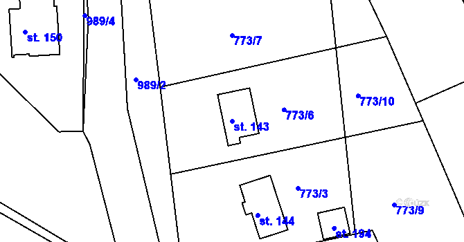 Parcela st. 143 v KÚ Libečov, Katastrální mapa