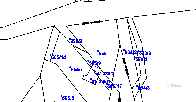 Parcela st. 568 v KÚ Libečov, Katastrální mapa