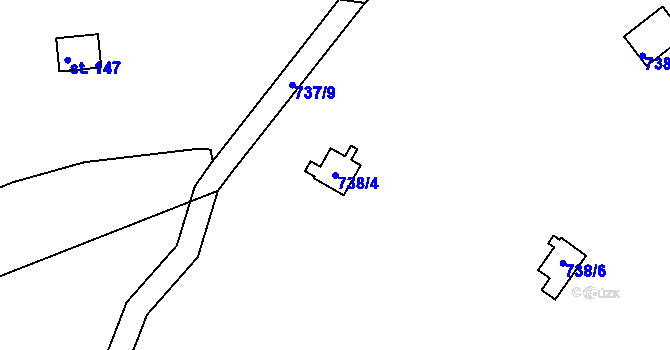 Parcela st. 738/4 v KÚ Libečov, Katastrální mapa