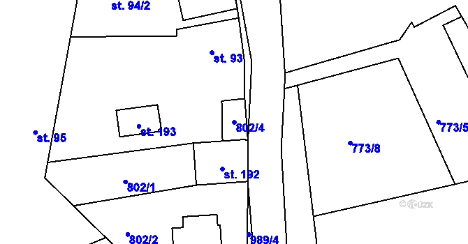 Parcela st. 802/4 v KÚ Libečov, Katastrální mapa