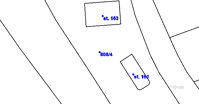 Parcela st. 808/4 v KÚ Libečov, Katastrální mapa