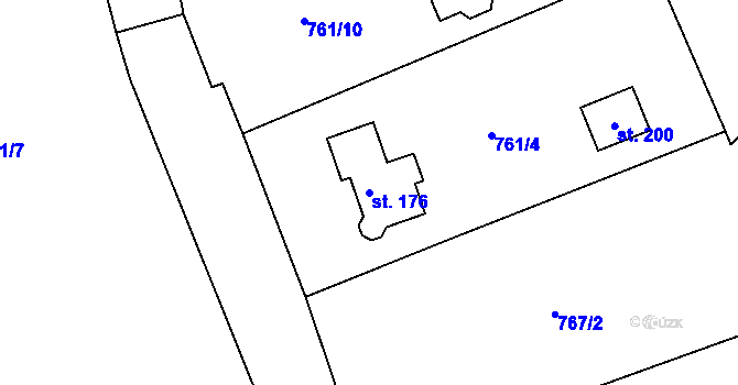 Parcela st. 176 v KÚ Libečov, Katastrální mapa