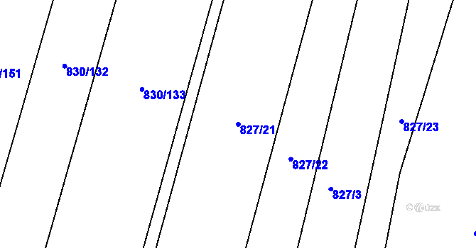Parcela st. 827/21 v KÚ Libečov, Katastrální mapa
