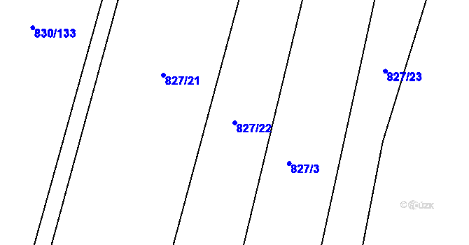 Parcela st. 827/22 v KÚ Libečov, Katastrální mapa
