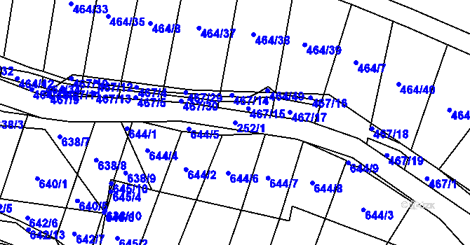 Parcela st. 252/1 v KÚ Libědice, Katastrální mapa