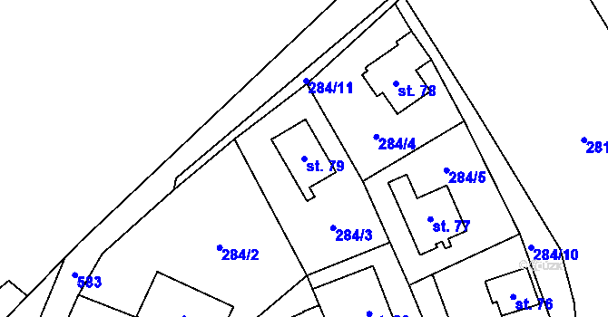 Parcela st. 79 v KÚ Ješovice, Katastrální mapa