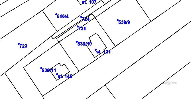 Parcela st. 131 v KÚ Ješovice, Katastrální mapa
