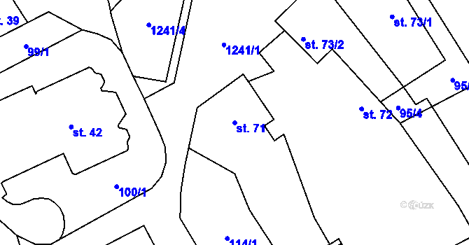 Parcela st. 71 v KÚ Liběchov, Katastrální mapa