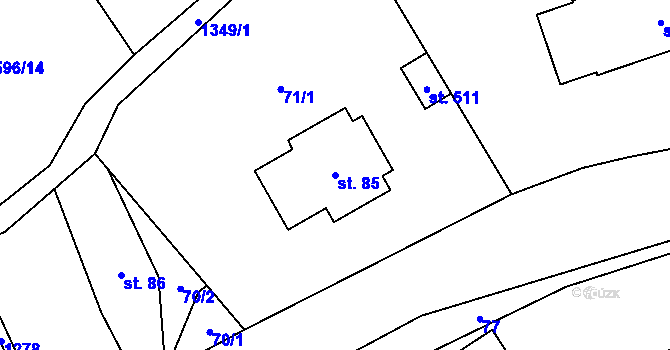 Parcela st. 85 v KÚ Liběchov, Katastrální mapa