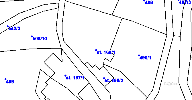 Parcela st. 168/1 v KÚ Liběchov, Katastrální mapa