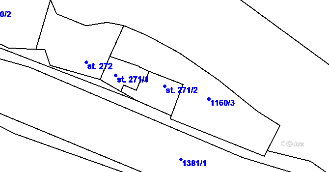 Parcela st. 271/2 v KÚ Liběchov, Katastrální mapa