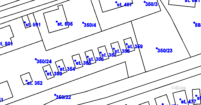 Parcela st. 357 v KÚ Liběchov, Katastrální mapa