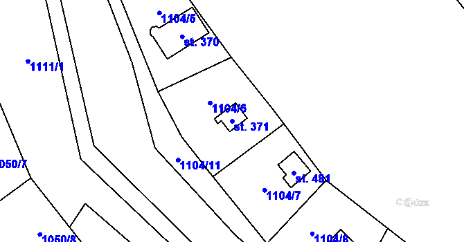 Parcela st. 371 v KÚ Liběchov, Katastrální mapa