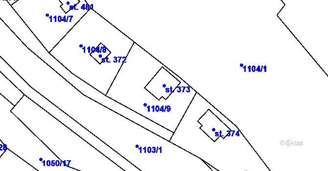 Parcela st. 373 v KÚ Liběchov, Katastrální mapa