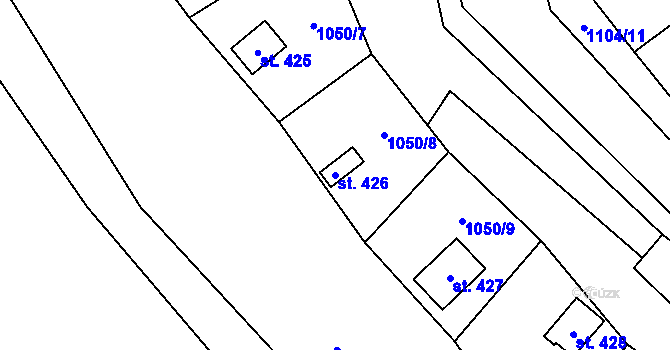 Parcela st. 426 v KÚ Liběchov, Katastrální mapa