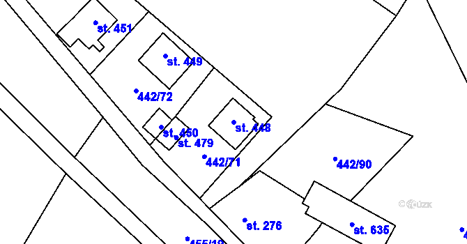 Parcela st. 448 v KÚ Liběchov, Katastrální mapa