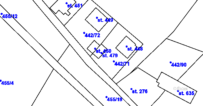 Parcela st. 479 v KÚ Liběchov, Katastrální mapa