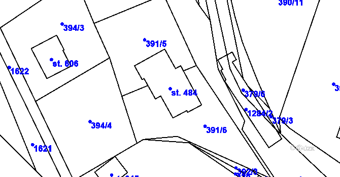 Parcela st. 484 v KÚ Liběchov, Katastrální mapa