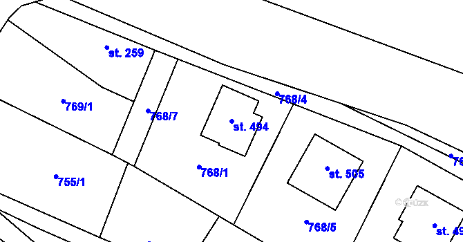 Parcela st. 494 v KÚ Liběchov, Katastrální mapa