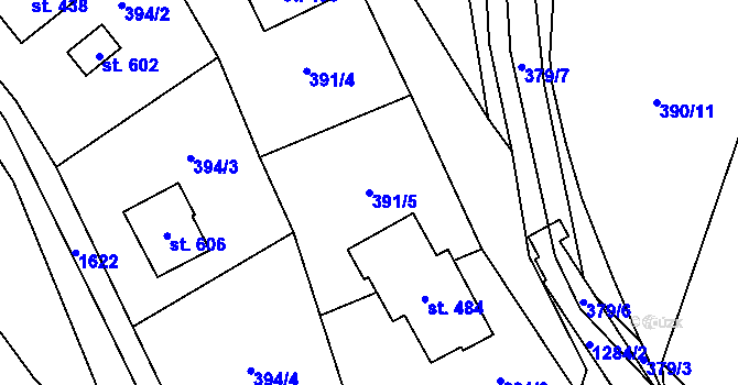 Parcela st. 391/5 v KÚ Liběchov, Katastrální mapa