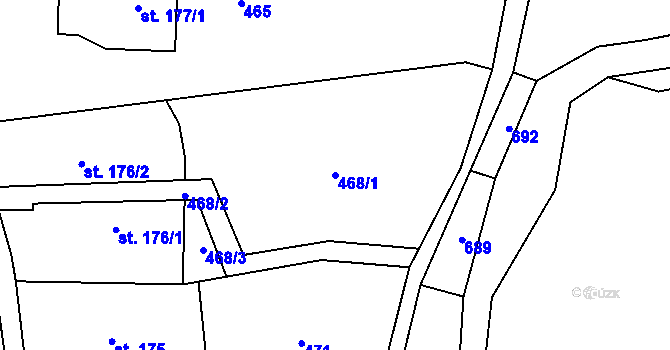 Parcela st. 468/1 v KÚ Liběchov, Katastrální mapa