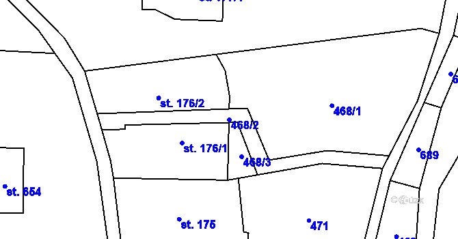 Parcela st. 468/2 v KÚ Liběchov, Katastrální mapa