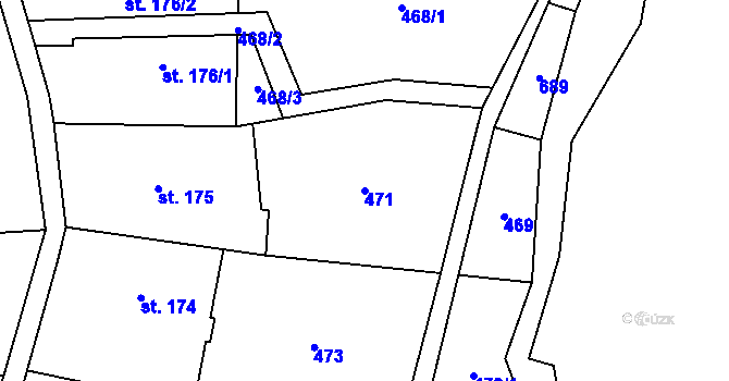 Parcela st. 471 v KÚ Liběchov, Katastrální mapa