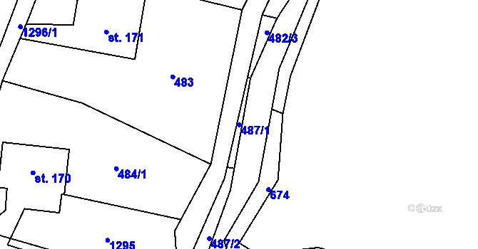 Parcela st. 487/1 v KÚ Liběchov, Katastrální mapa