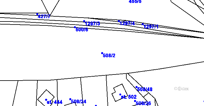 Parcela st. 508/2 v KÚ Liběchov, Katastrální mapa