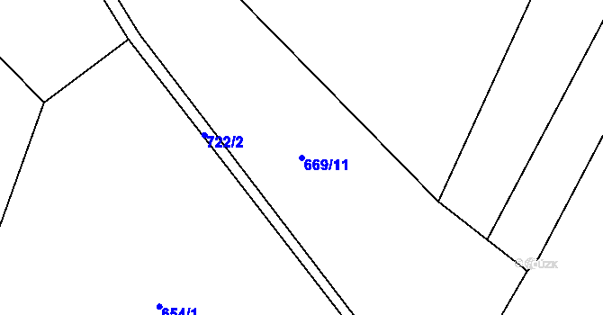 Parcela st. 669/11 v KÚ Liběchov, Katastrální mapa