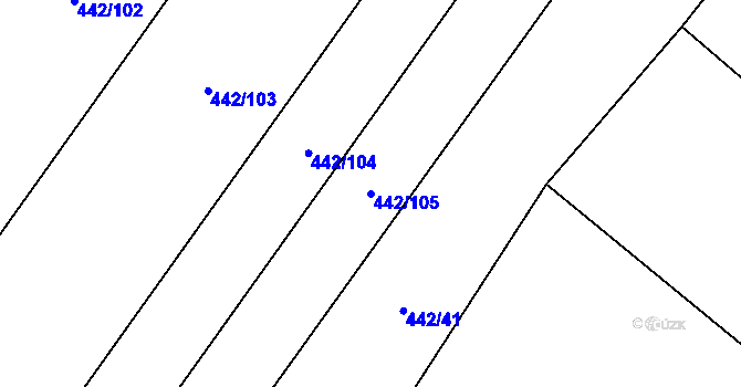 Parcela st. 442/105 v KÚ Liběchov, Katastrální mapa