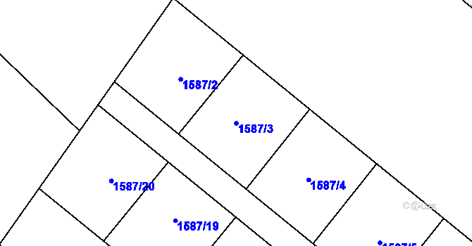 Parcela st. 1587/3 v KÚ Liběchov, Katastrální mapa
