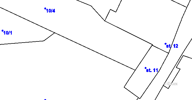 Parcela st. 12/4 v KÚ Černěves u Libějovic, Katastrální mapa