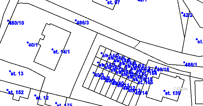 Parcela st. 14/2 v KÚ Libějovice, Katastrální mapa