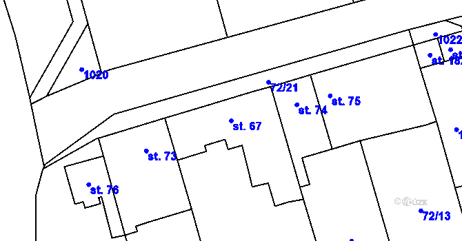 Parcela st. 67 v KÚ Libějovice, Katastrální mapa