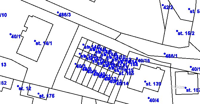Parcela st. 14/8 v KÚ Libějovice, Katastrální mapa