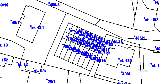 Parcela st. 14/9 v KÚ Libějovice, Katastrální mapa