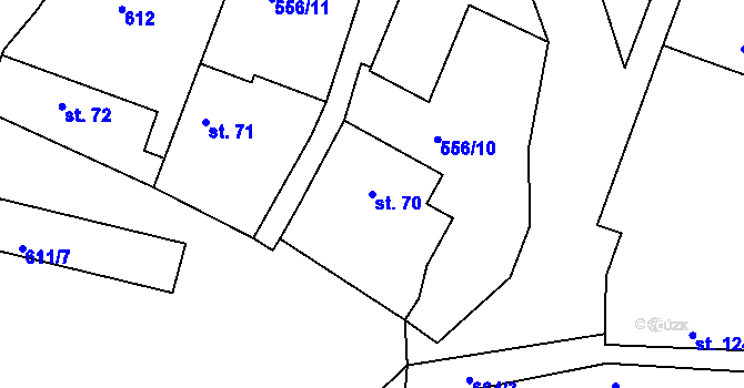 Parcela st. 70 v KÚ Grunta, Katastrální mapa