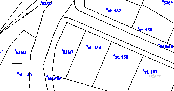 Parcela st. 154 v KÚ Grunta, Katastrální mapa