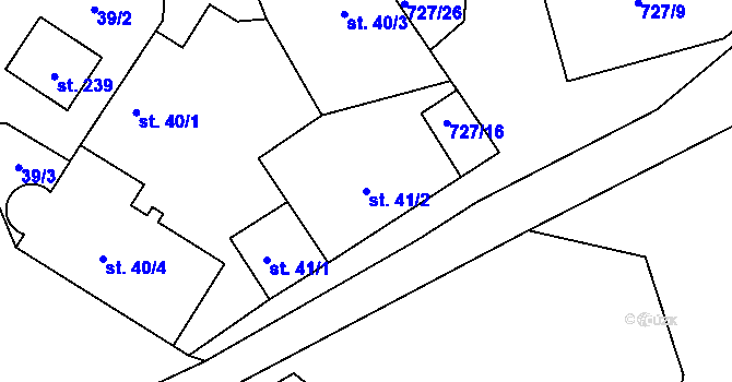 Parcela st. 41/2 v KÚ Libenice, Katastrální mapa