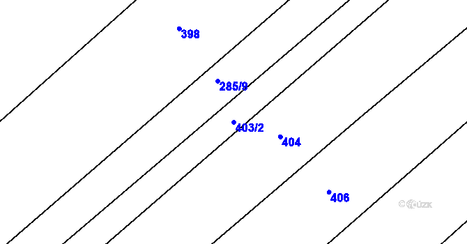 Parcela st. 403/2 v KÚ Libenice, Katastrální mapa